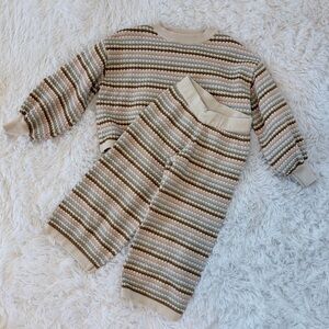 Girls Rylee & Cru Knit Long Sleeve Shirt and Pants Matching Set Size 4-5 Years